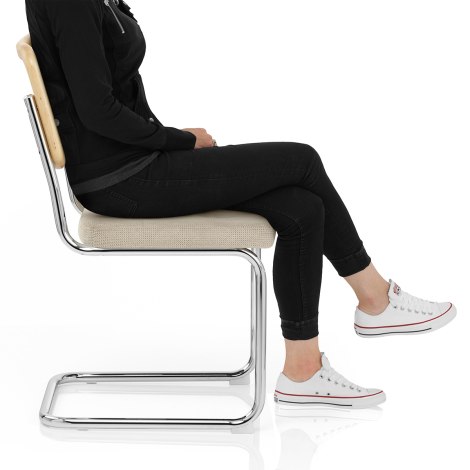 Cala Dining Chair Cream Fabric Frame Image