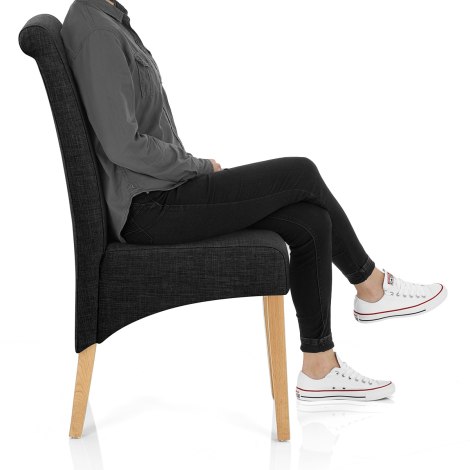 Carlo Oak Chair Charcoal Fabric Frame Image