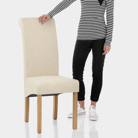 Carolina Dining Chair Cream Fabric Features Image