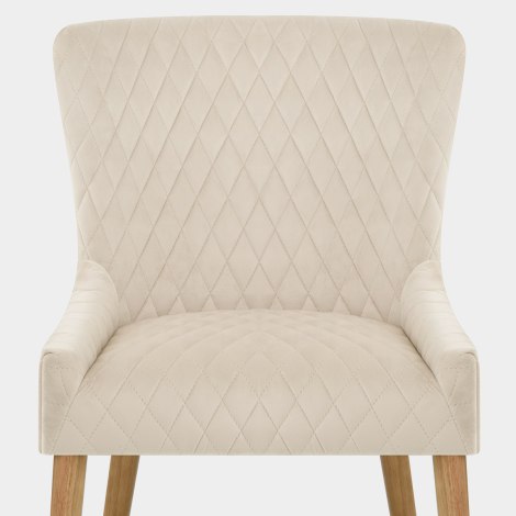 City Oak Chair Cream Velvet Seat Image