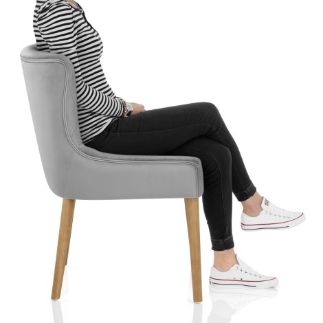 City Oak Chair Grey Velvet Frame Image