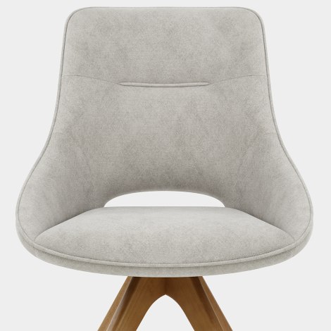 Cloud Wooden Dining Chair Light Grey Fabric Seat Image