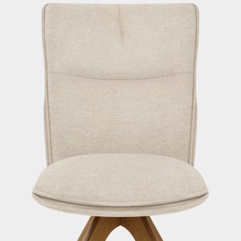 Cody Wooden Dining Chair Beige Fabric Seat Image