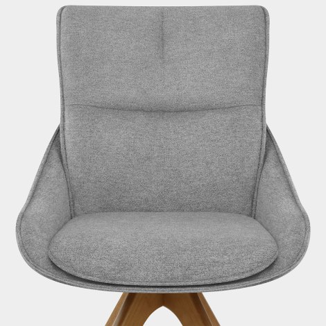 Creed Wooden Dining Chair Light Grey Fabric Seat Image