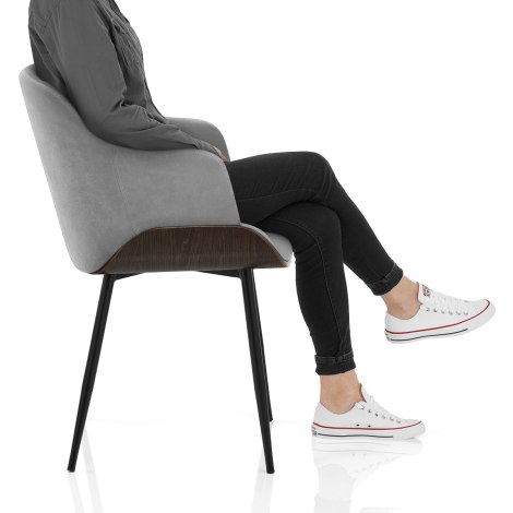 Dakota Dining Chair Grey Velvet Frame Image