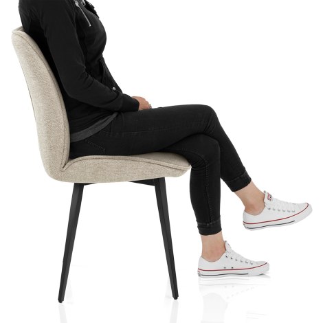 Devon Dining Chair Tweed Fabric Frame Image
