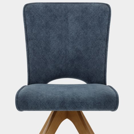 Dexter Wooden Dining Chair Blue Fabric Seat Image