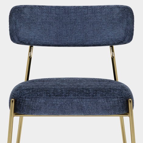 Diana Gold Chair Blue Fabric Seat Image