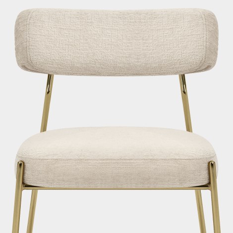 Diana Gold Chair Cream Fabric Seat Image