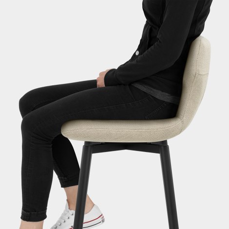 Elle Bar Stool Beige Fabric Seat Image