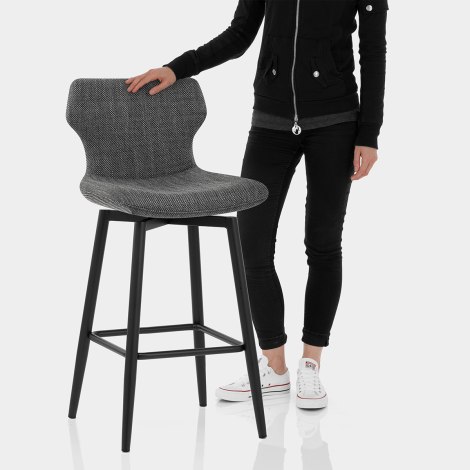 Elle Bar Stool Charcoal Fabric Features Image