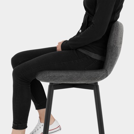 Elle Bar Stool Charcoal Fabric Seat Image