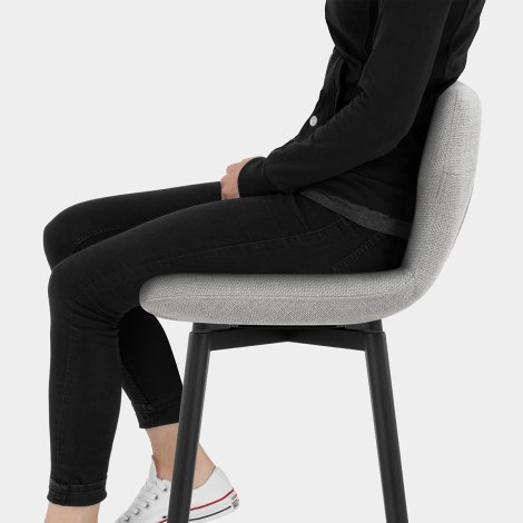 Elle Bar Stool Light Grey Fabric Seat Image