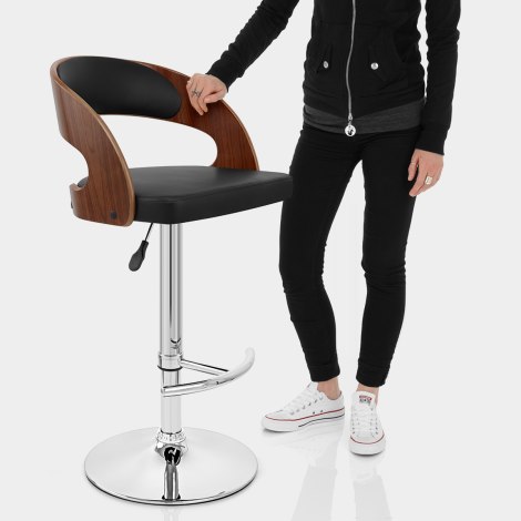 Eve Wooden Bar Stool Black Features Image