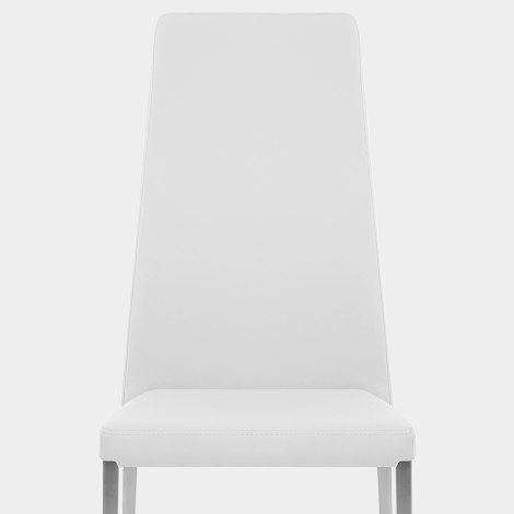 Faith Brushed Chair White Faux Leather Seat Image