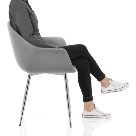 Flare Dining Chair Grey Velvet Frame Image