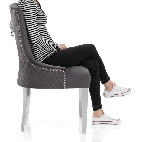 Fontaine Chair Grey Velvet Frame Image