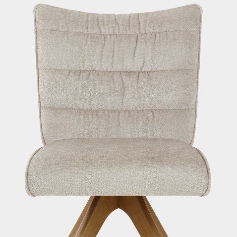 Forte Wooden Dining Chair Beige Fabric Seat Image