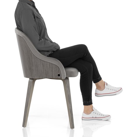 Fusion Wooden Chair Grey Velvet Frame Image