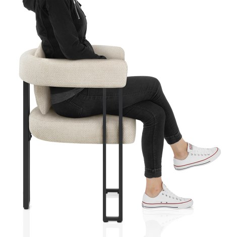 Gigi Chair & Cushion Cream Fabric Frame Image