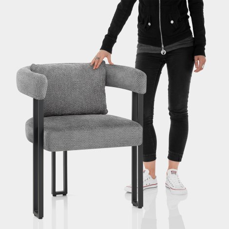 Gigi Chair & Cushion Grey Fabric Features Image
