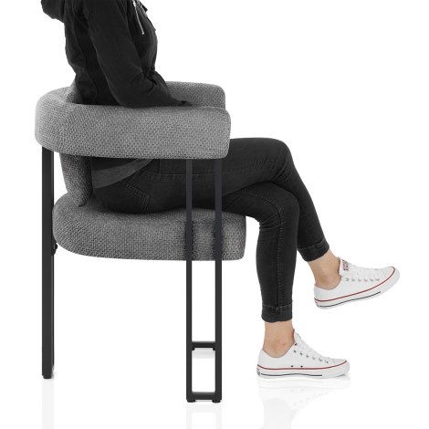 Gigi Chair & Cushion Grey Fabric Frame Image