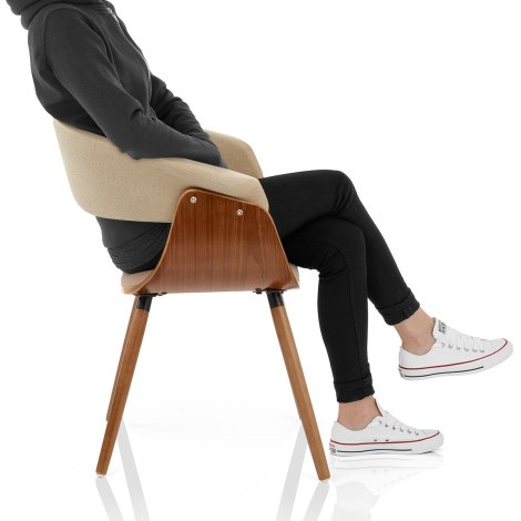 Grafton Dining Chair Walnut & Beige Frame Image