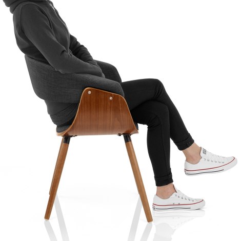 Grafton Dining Chair Walnut & Grey Frame Image