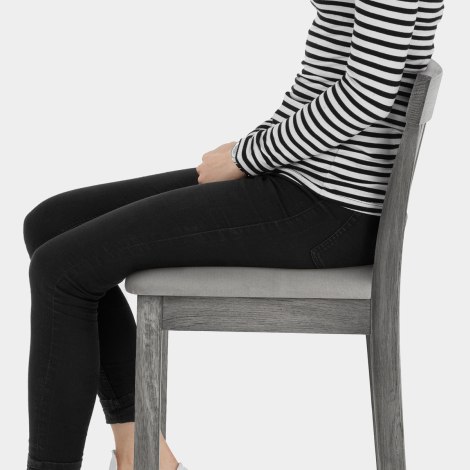 Grasmere Stool Grey Velvet Seat Image