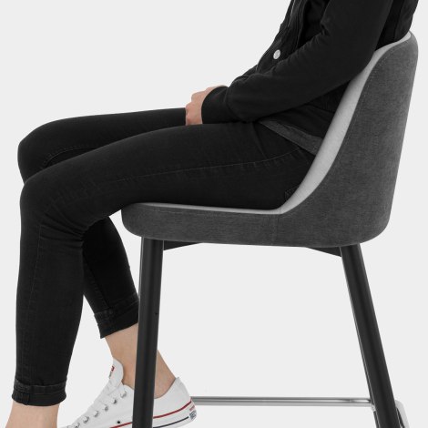 Hudson Stool Charcoal & Grey Fabric Seat Image