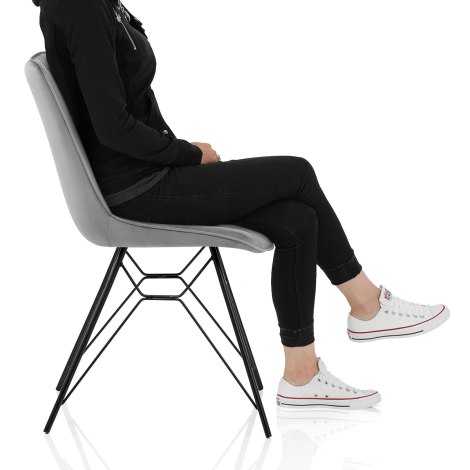 Indi Dining Chair Grey Velvet Frame Image