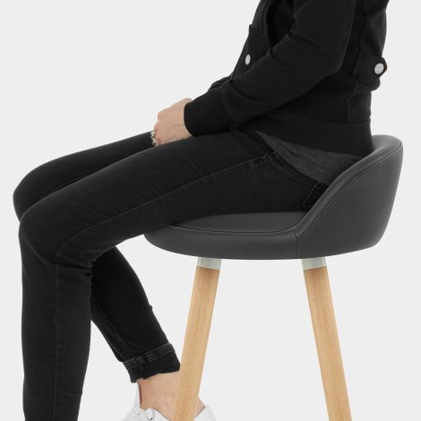 Jive Wooden Stool Grey Seat Image