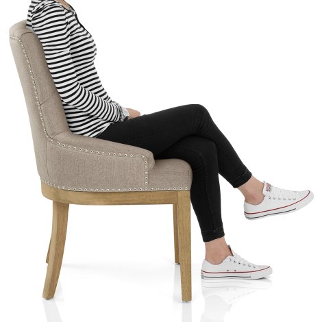 Knightsbridge Oak Chair Tweed Fabric Frame Image