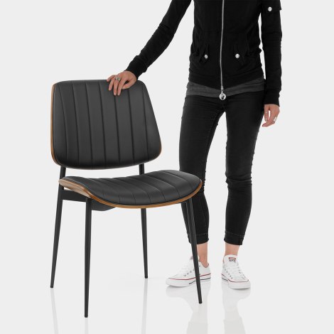 Lara Dining Chair Black & Walnut Features Image