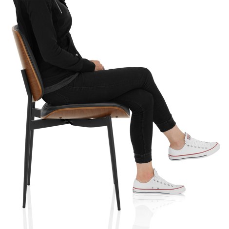 Lara Dining Chair Black & Walnut Frame Image