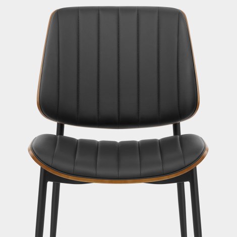 Lara Dining Chair Black & Walnut Seat Image