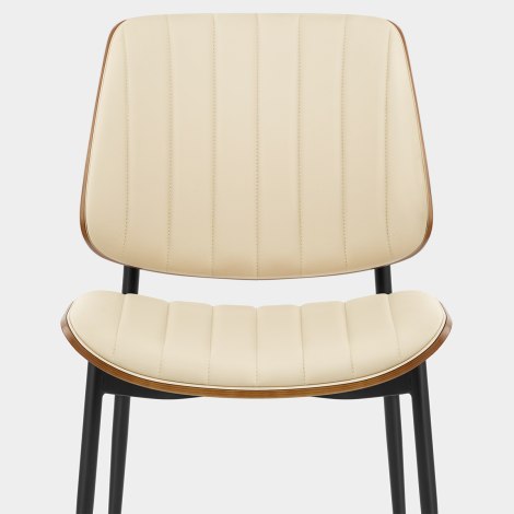Lara Dining Chair Cream & Walnut Seat Image