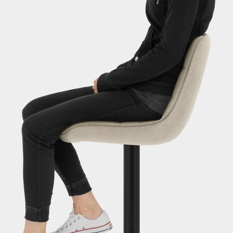 Lattice Stool Beige Fabric Seat Image