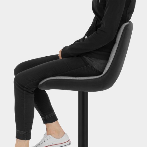 Lattice Stool Charcoal & Grey Fabric Seat Image