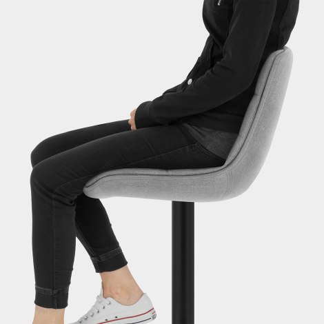 Lattice Stool Grey Fabric Seat Image