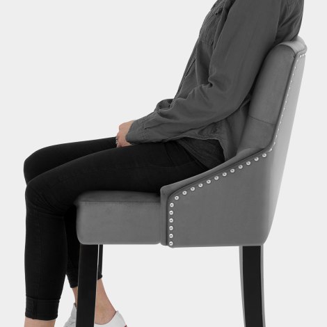 Loxley Stool Grey Velvet Seat Image