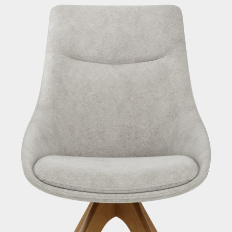 Lure Wooden Dining Chair Light Grey Fabric Seat Image