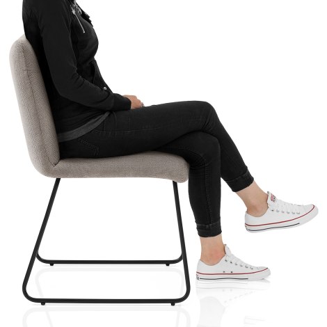 Milo Dining Chair Tweed Fabric Frame Image