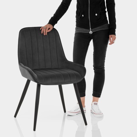 Mustang Chair Black Velvet Features Image