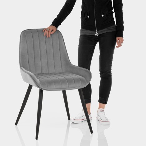 Mustang Chair Dark Grey Velvet Features Image