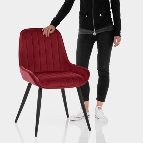 Mustang Chair Red Velvet Features Image