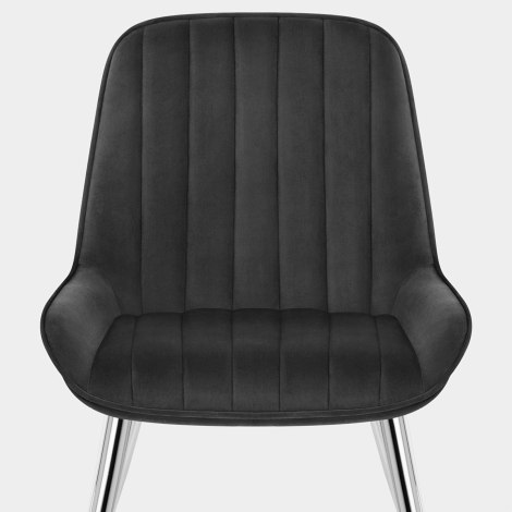 Mustang Chrome Chair Black Velvet Seat Image