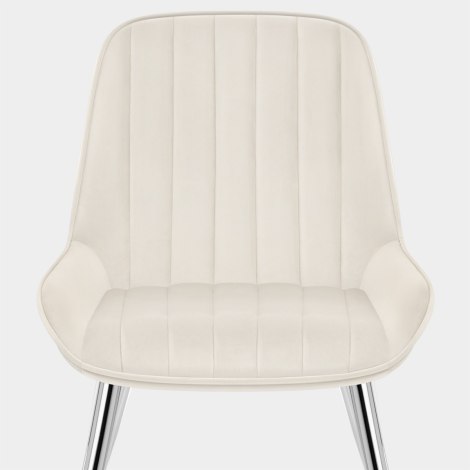 Mustang Chrome Chair Cream Velvet Seat Image