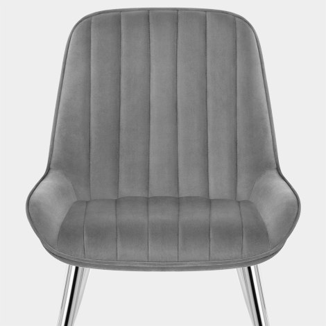 Mustang Chrome Chair Dark Grey Velvet Seat Image