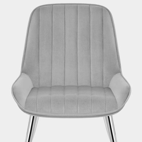 Mustang Chrome Chair Grey Velvet Seat Image